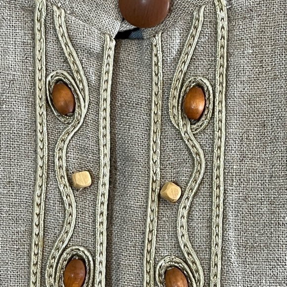 Jessica Howard Coastal Linen Beaded Skirt Set 16 Tan Floral Boho Western Neutral - Picture 8 of 16